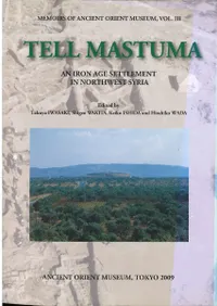 Tell Mastuma : an Iron Age Settlement in Northwest Syria